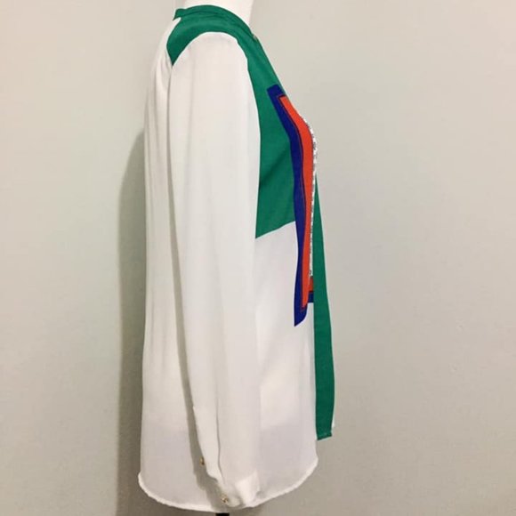 🍒5/$20🍒H&M Colourful Print Sheer Blouse - Picture 4 of 7